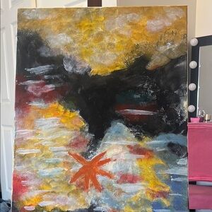 Abstract Art Canvas with Vibrant Colors